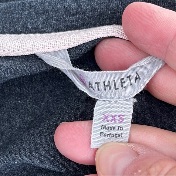 Athleta Size XXS Charcoal Gray Long Sleeve SUNBURST Dress Stretch - Picture 9 of 10